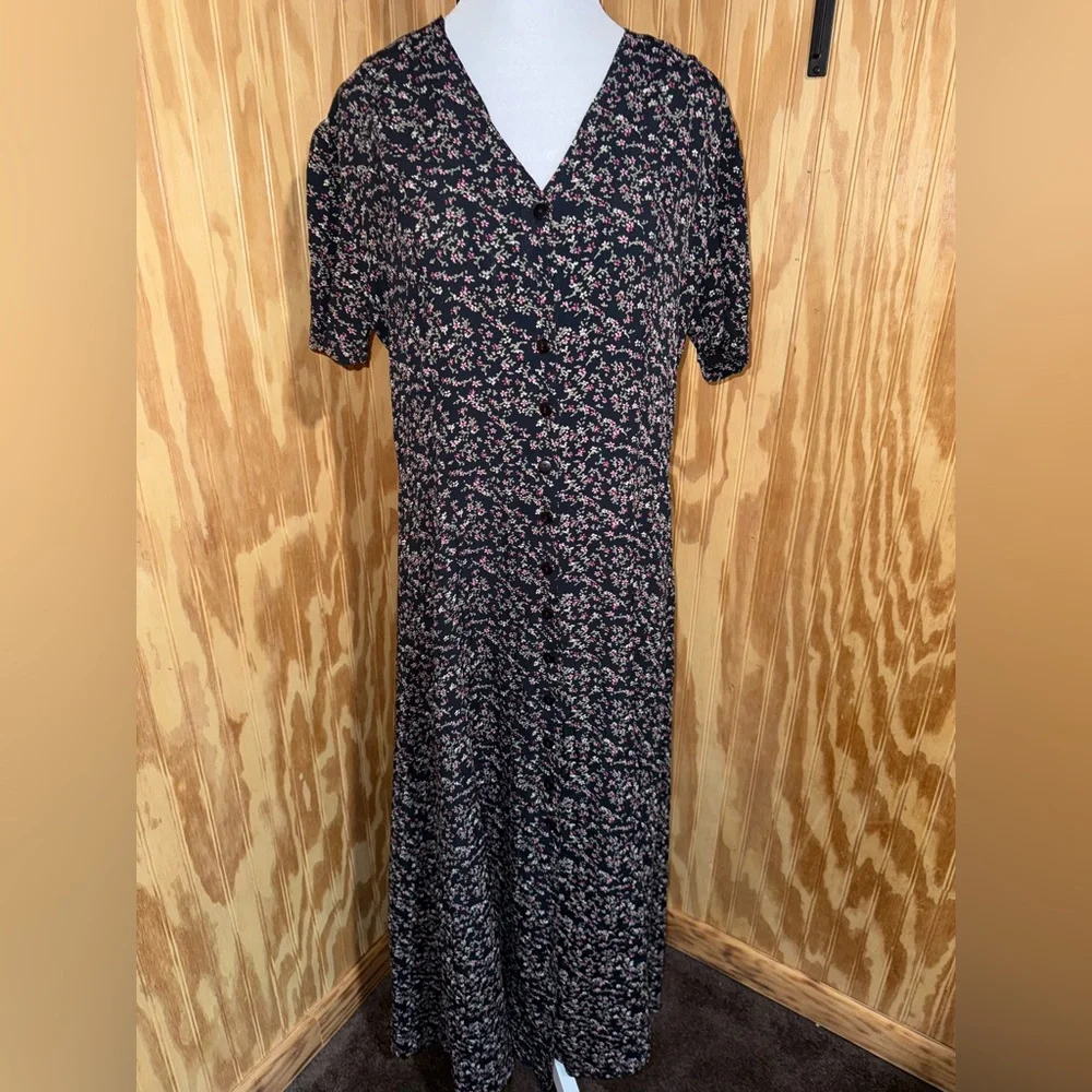 Vintage Button Down Floral Shirt Dress - Picture 1 of 3